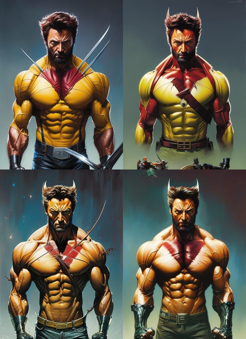 Wolverine Crayon Caricature in Hyperrealistic Comic Style