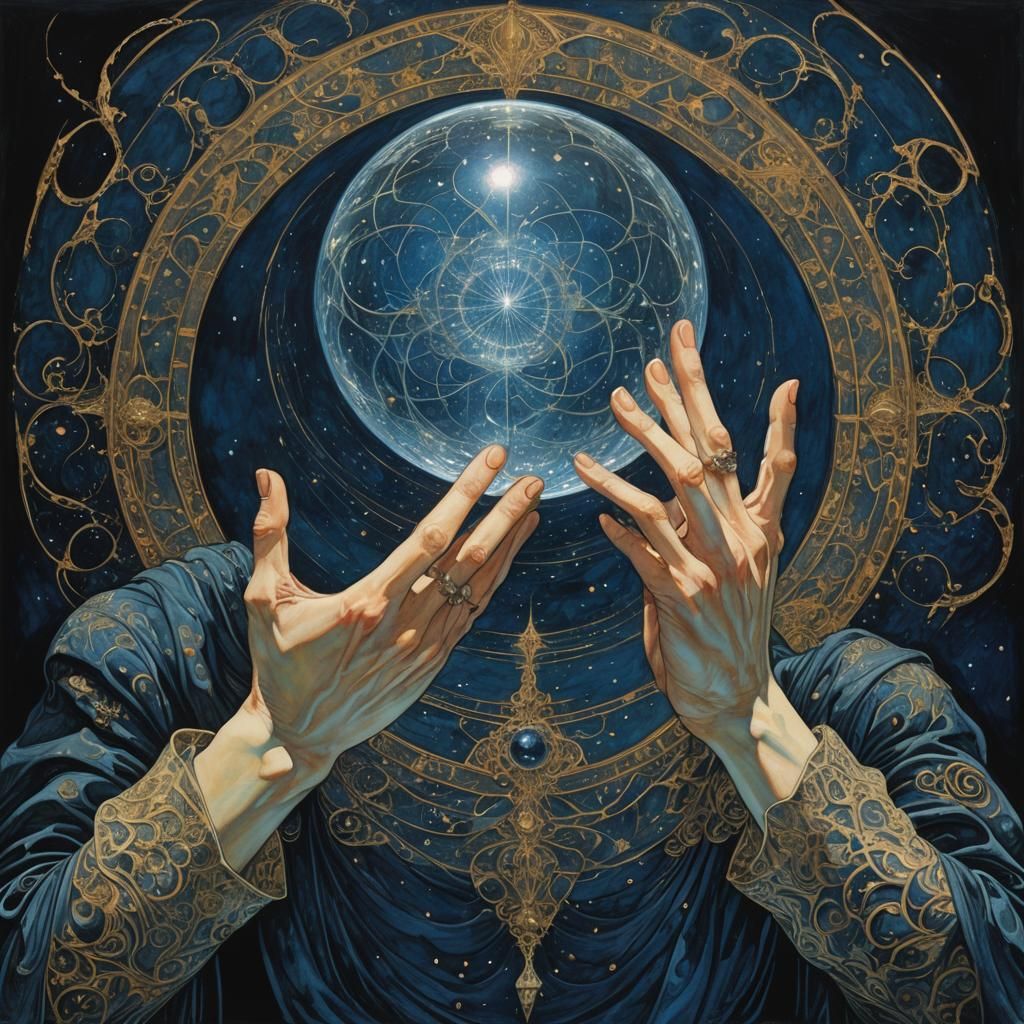 Glowing Crystal Orb in Mystical Art Style