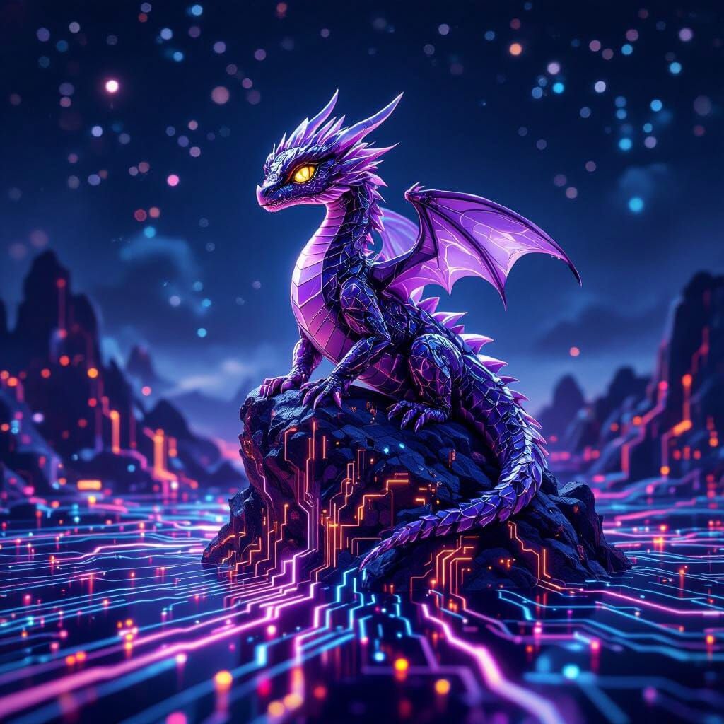 Amethyst Dragon on Electronic World Circuitry