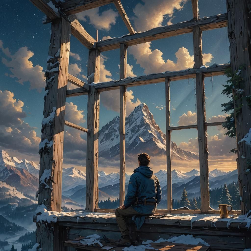 Majestic Mountain Range in Realistic Digital Art