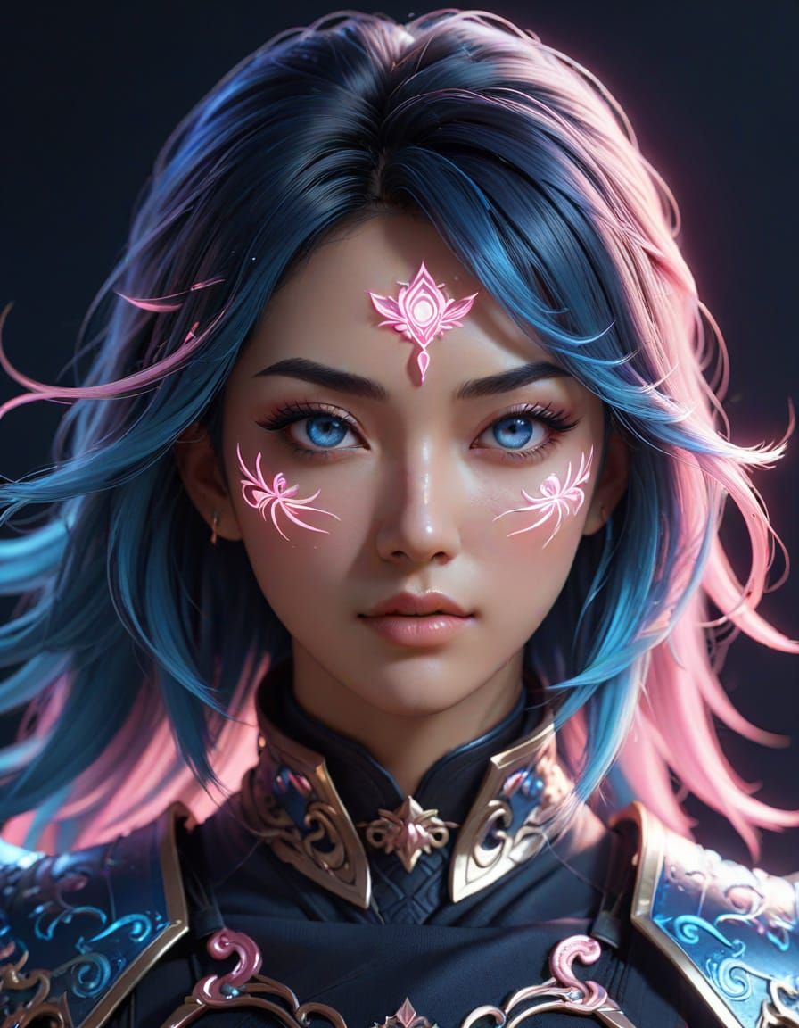 Glowing Ninja Warrior Goddess of South Asia