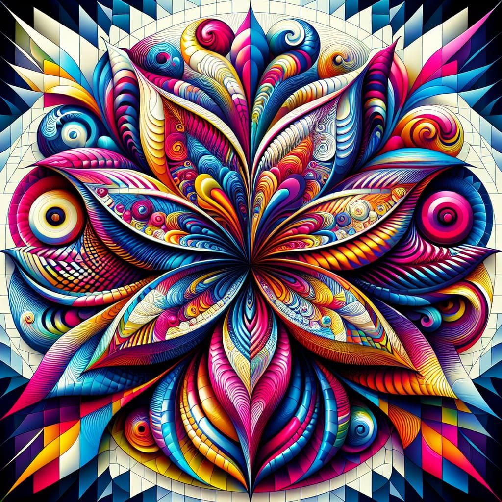 Psychedelic Flower in Vivid Digital Art Style
