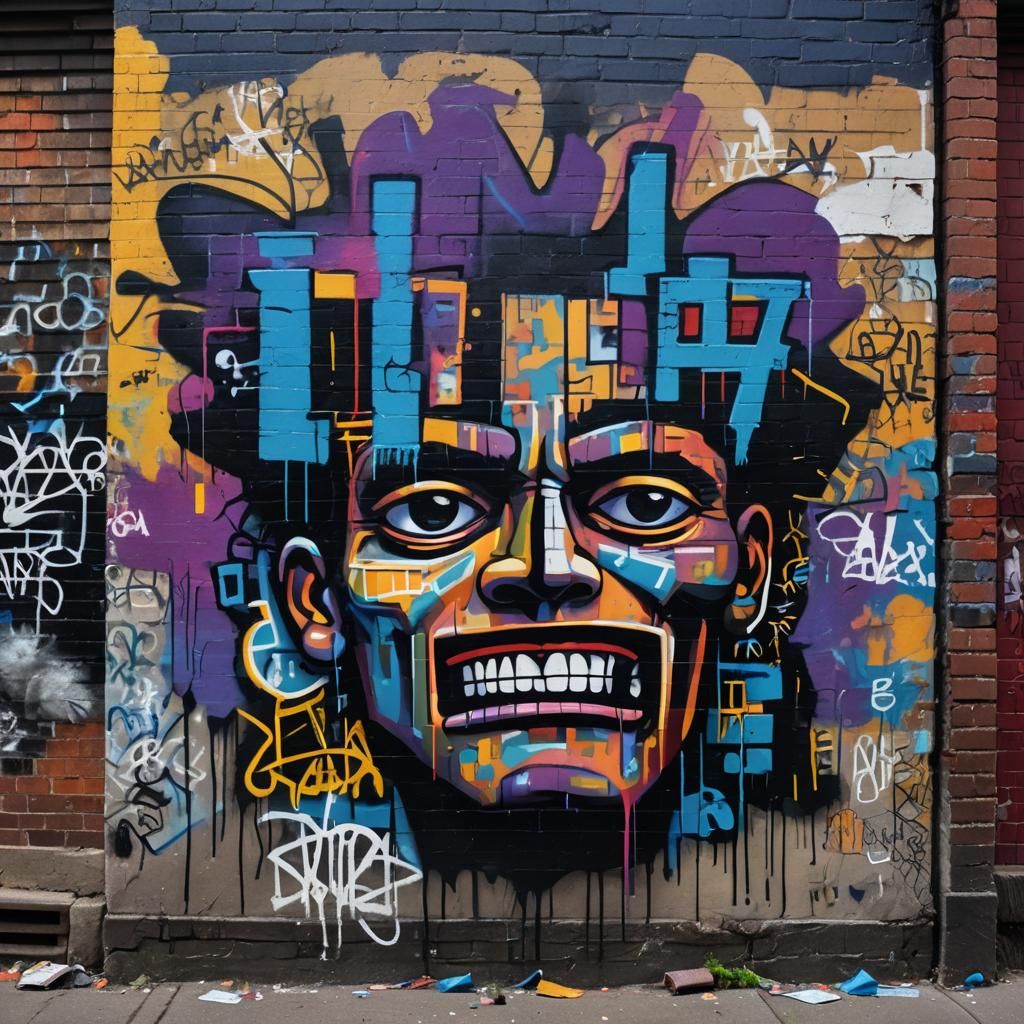 Vibrant Basquiat-Inspired Street Art in New York