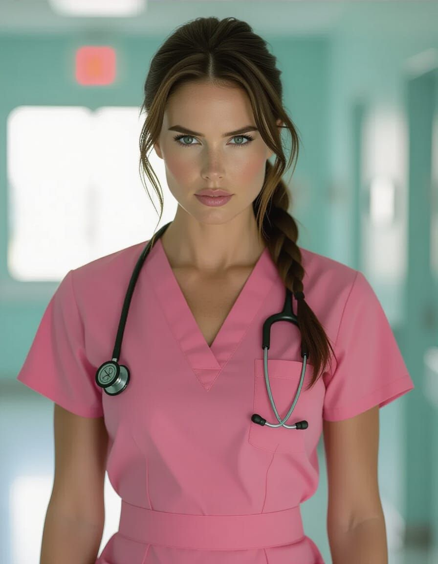 Lara Croft as Nurse in Film Noir Style