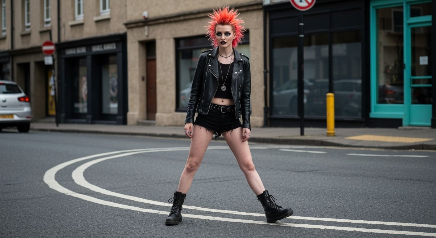 Punk Girl in Street Photography Style