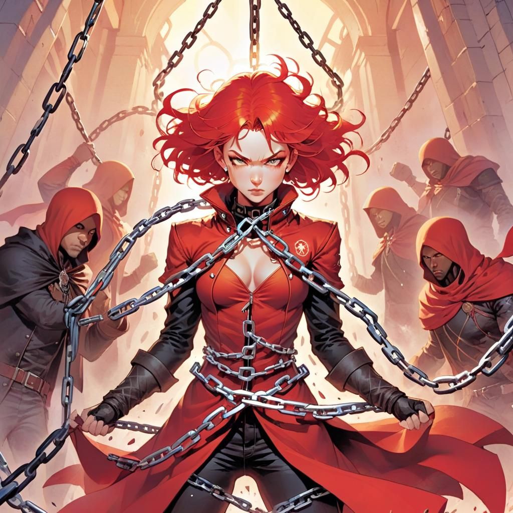 Sci-Fi Heroine Breaks Chains: Digital Art