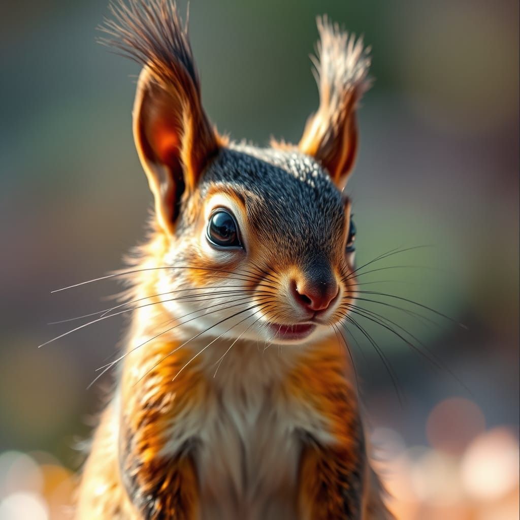 Hyperrealistic Squirrel Portrait in Vibrant Colors