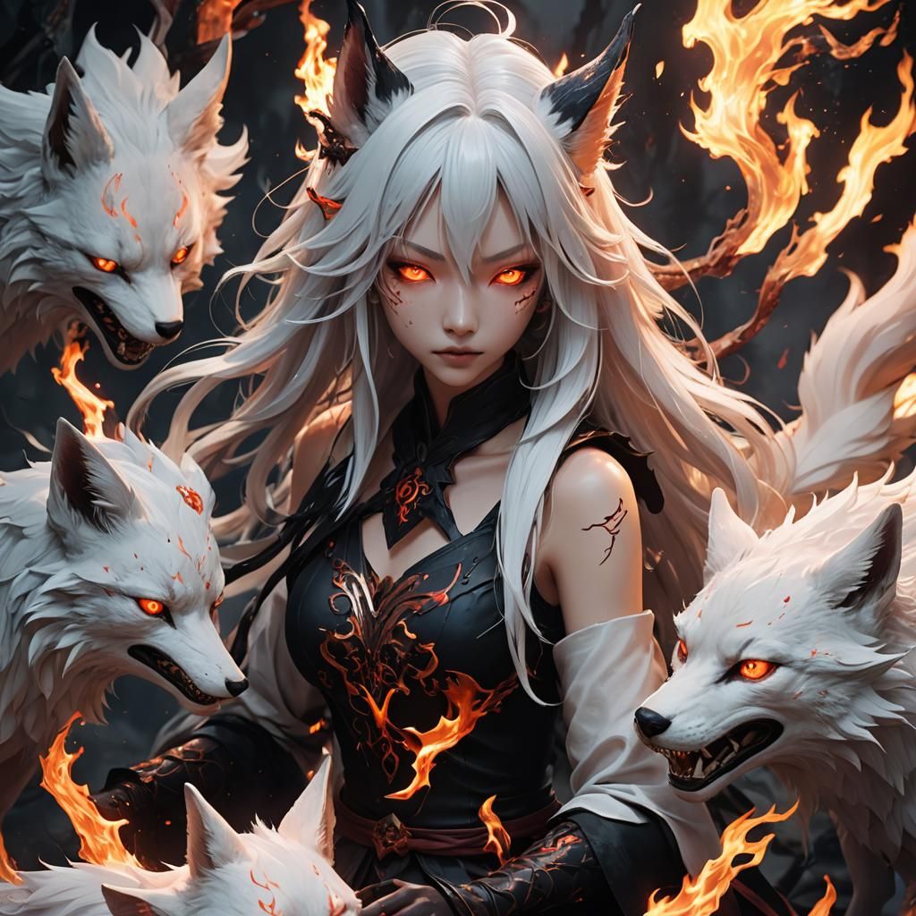Dark Fantasy Demon Controls Kitsune Girl: 3D Anime