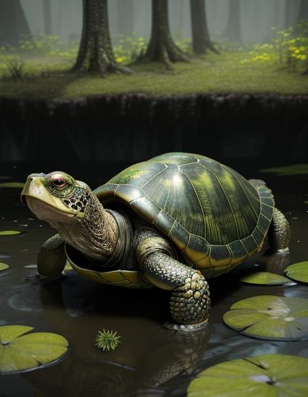 Yellow-Cheeked Swamp Turtle: Sci-Fi Mechanical Design