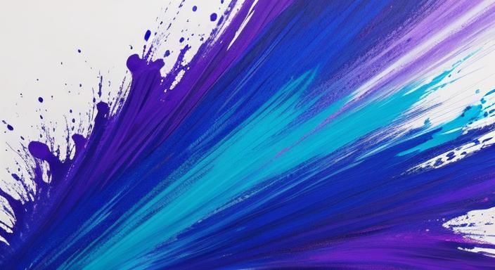 Vibrant Abstract Painting with Blue and Purple Hues