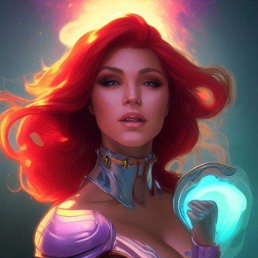 Starfire Portrait in Art Nouveau Style