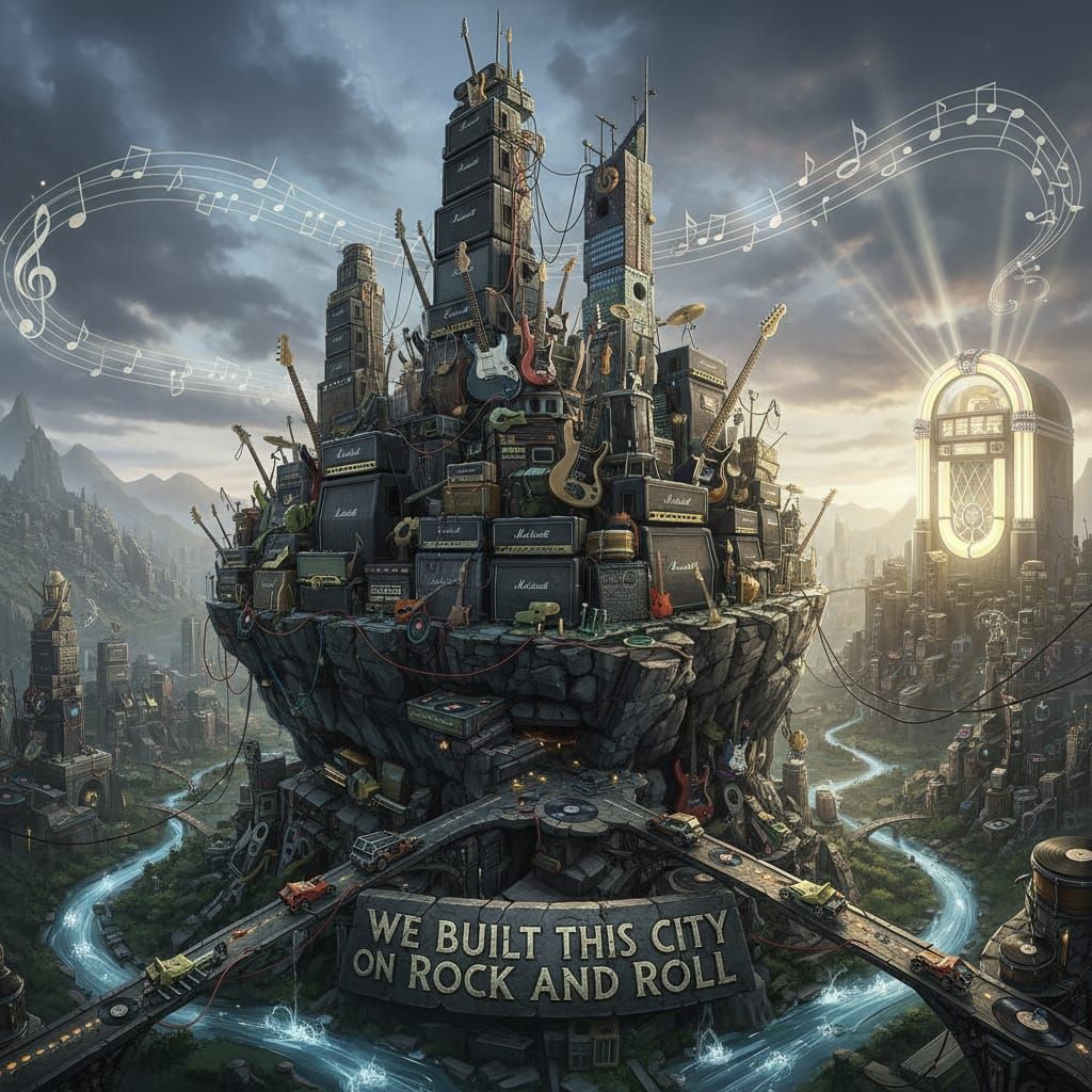 Cityscape Built on Rock and Roll Energy