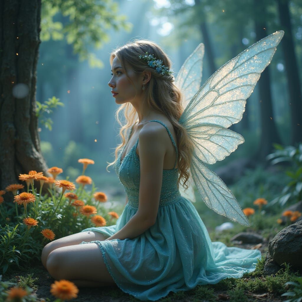 Enchanting Fairy in Whimsical Nature Scene