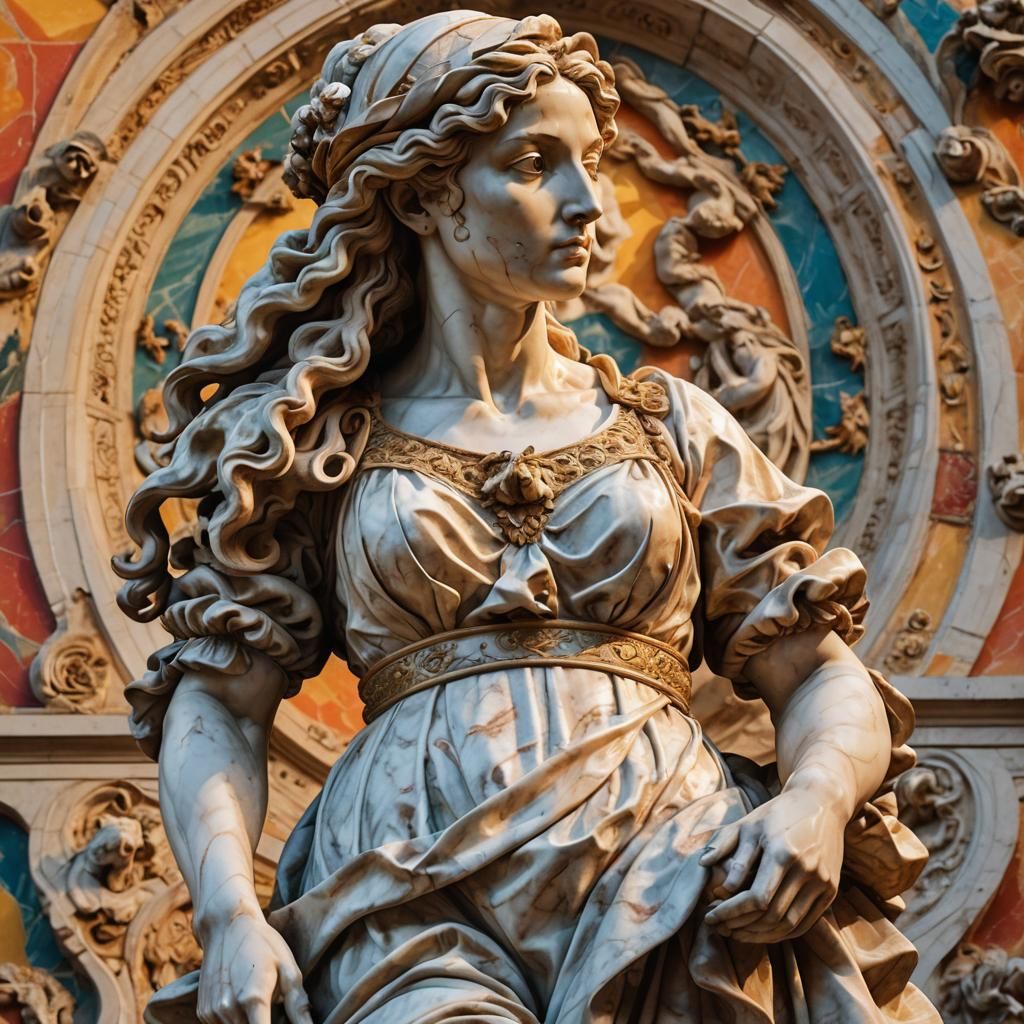 Renaissance Sculpture of Beautiful Woman in Florence