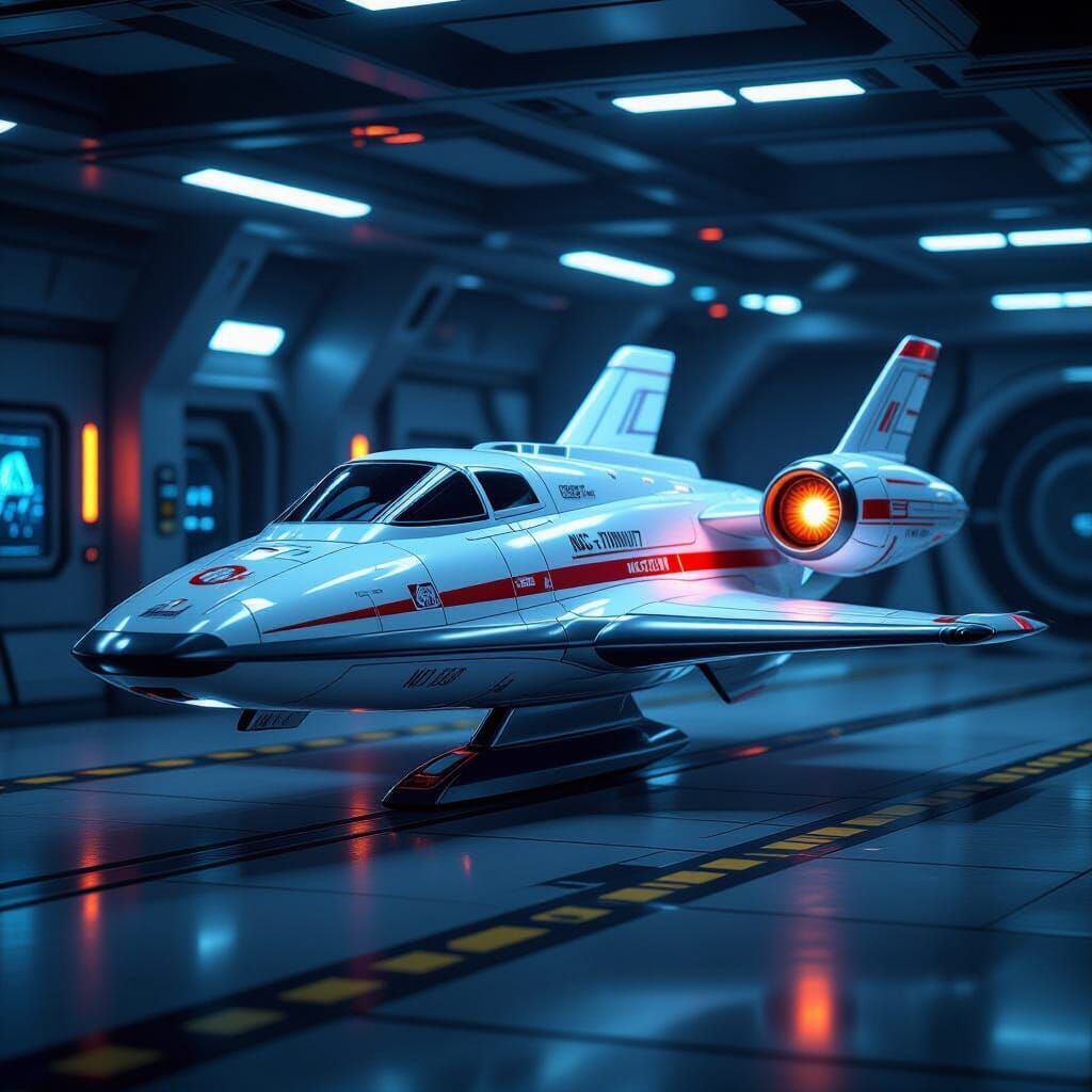 Star Trek Galileo Shuttlecraft in Hyperrealistic Style