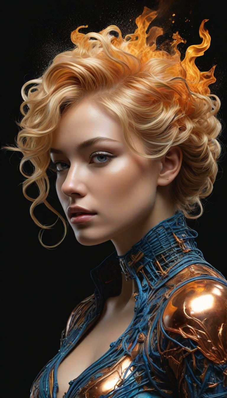 Hyperrealistic Portrait of a Flamboyant Engineer in a Fantas...