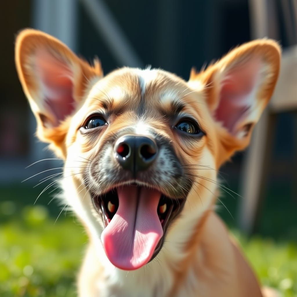 Cute Puppy Begging for Food