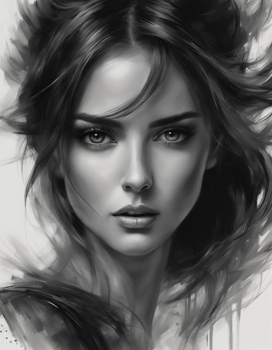 Emotional Figure in Ink with Motion Blur