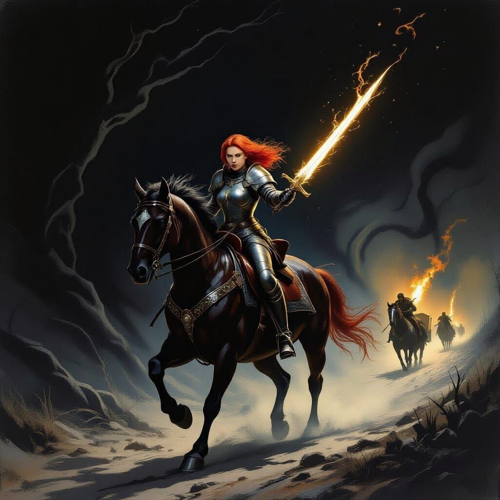 Warrior Enters the Darkness with a Mysterious Guide