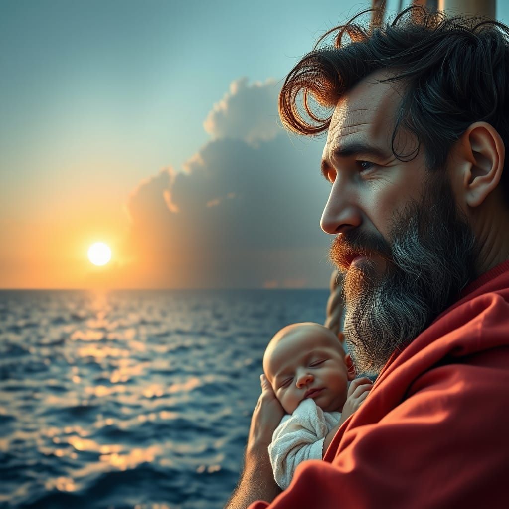 Seascape: Sailor's Vision of Wife and Child