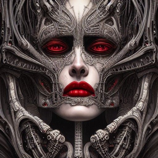 Ornate Woman's Face in Hyperrealistic Style