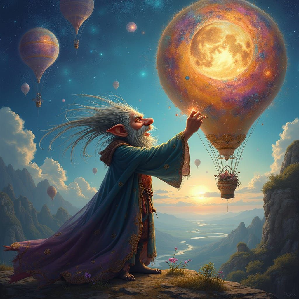 Troll Paints Cosmic Mural as Renaissance Art