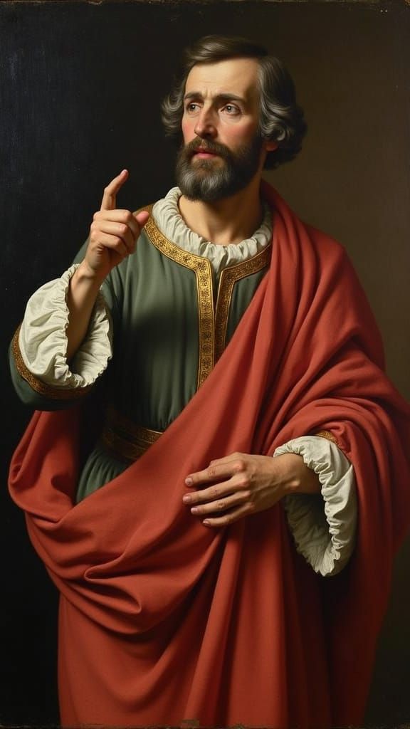 St. Peter Wagging Finger in El Greco Style