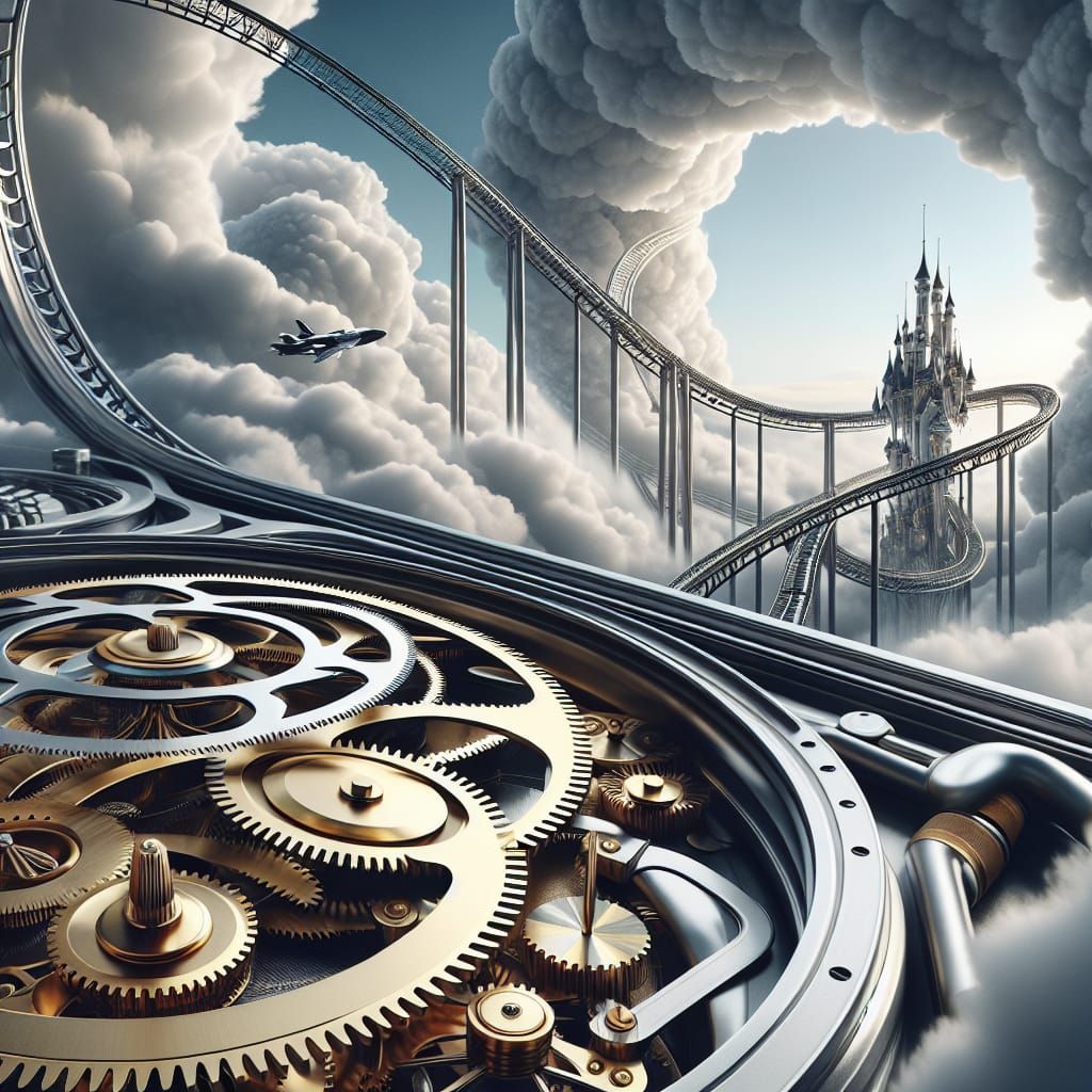 Clockwork Theme Park: A Futuristic Roller Coaster
