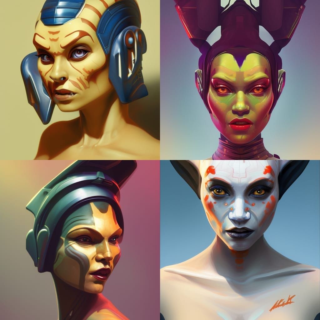 Star Wars Twi'lek Portrait in Digital Art Style