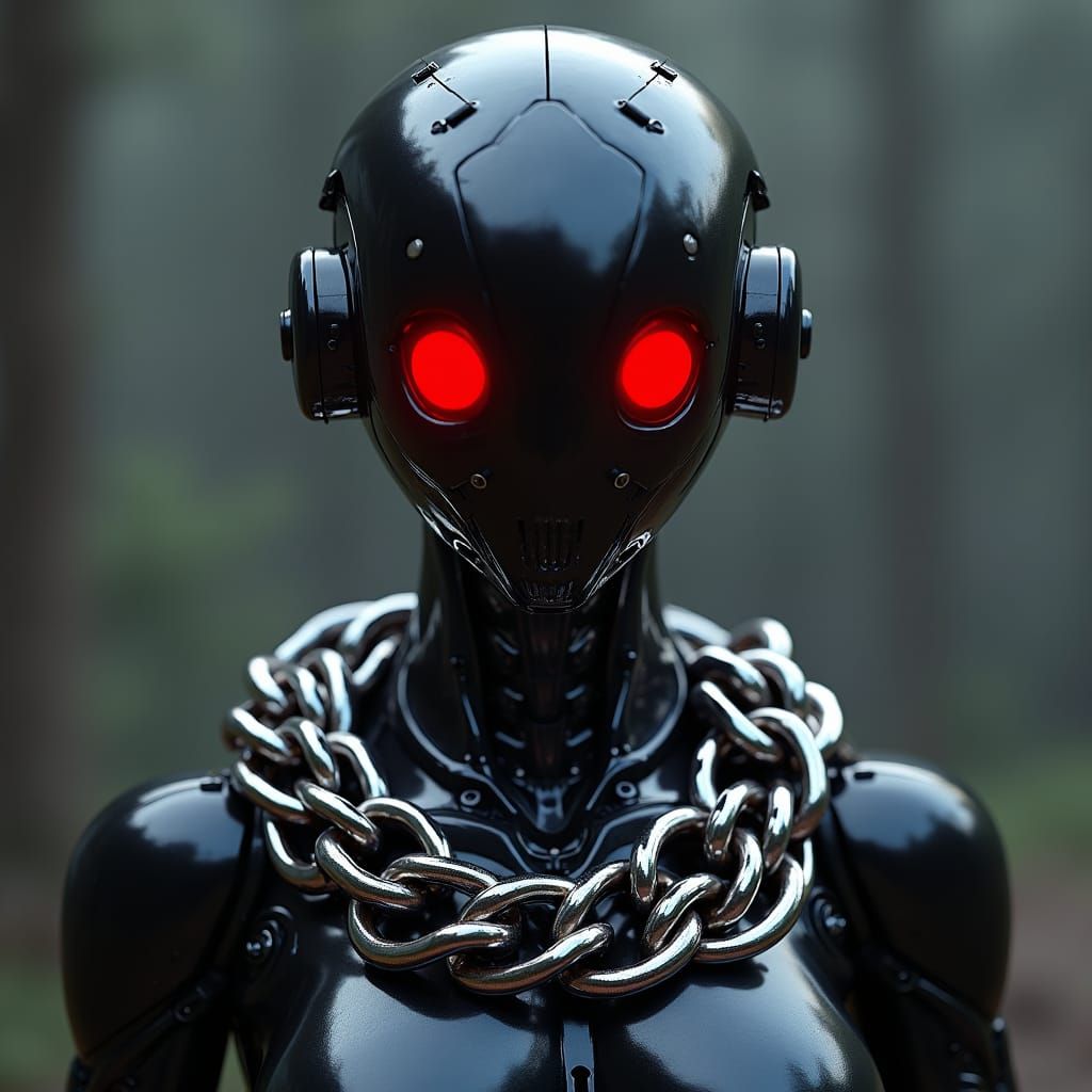Futuristic AI Robot with Glowing Eyes