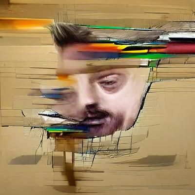 Abstract Composition with Dynamic Lines and Contrasting Colo...