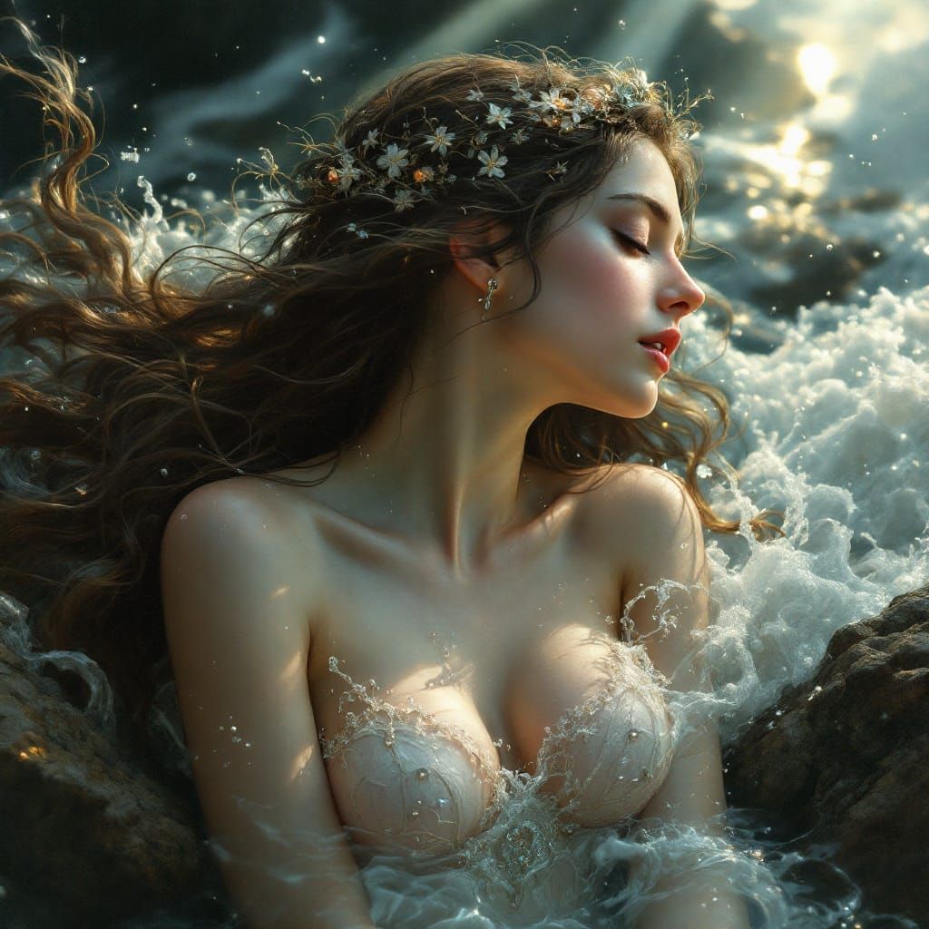 Majestic Water Nymph in Heavenly Splendor