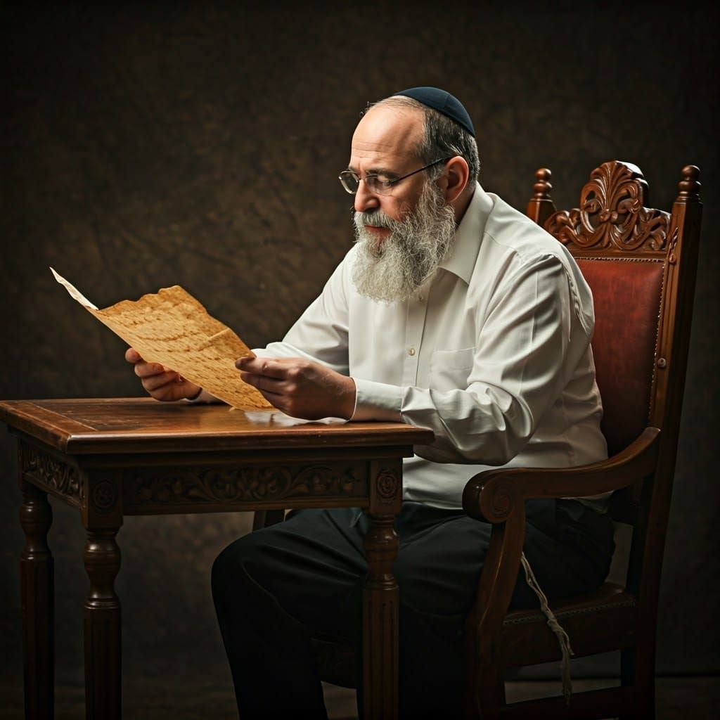 Orthodox Man with Ancient Parchment in Cinematic Lighting