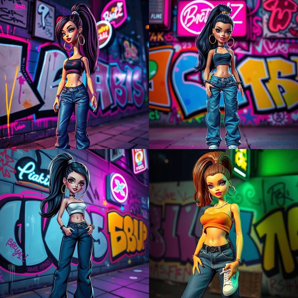 Bratz Doll in Urban Fashion Digital Art