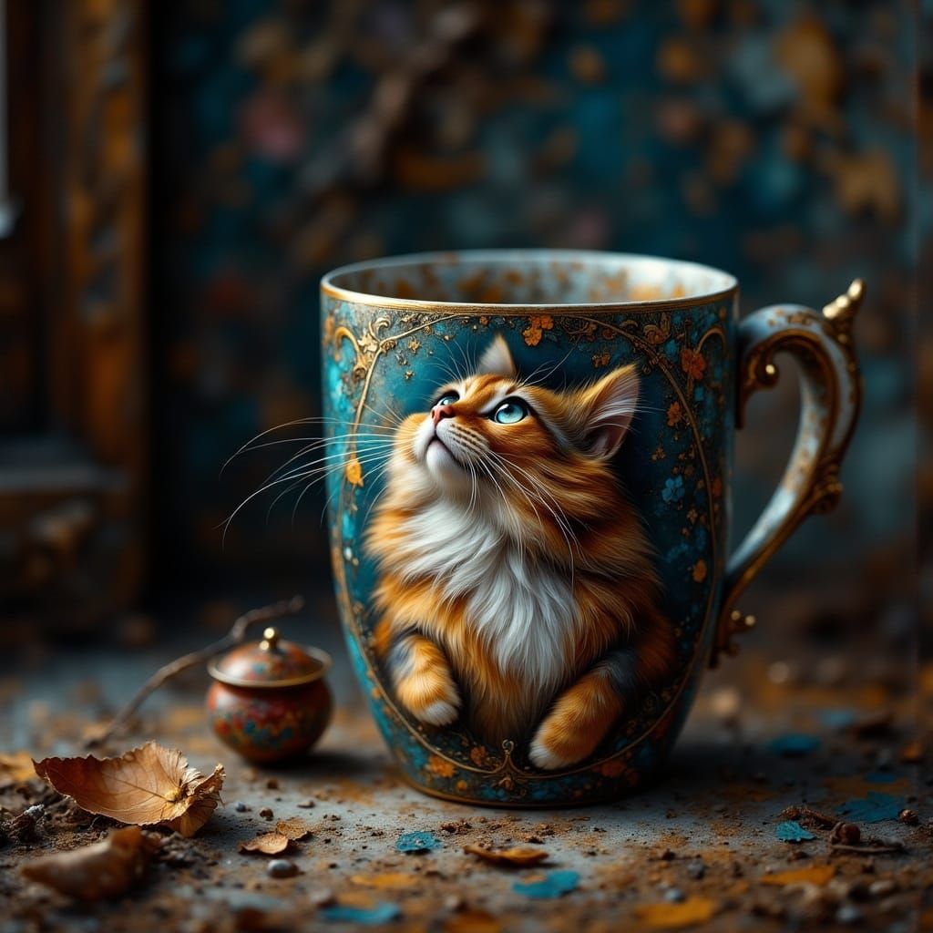 Hyperrealistic Cat Portrait in a Moody, Cinematic Style