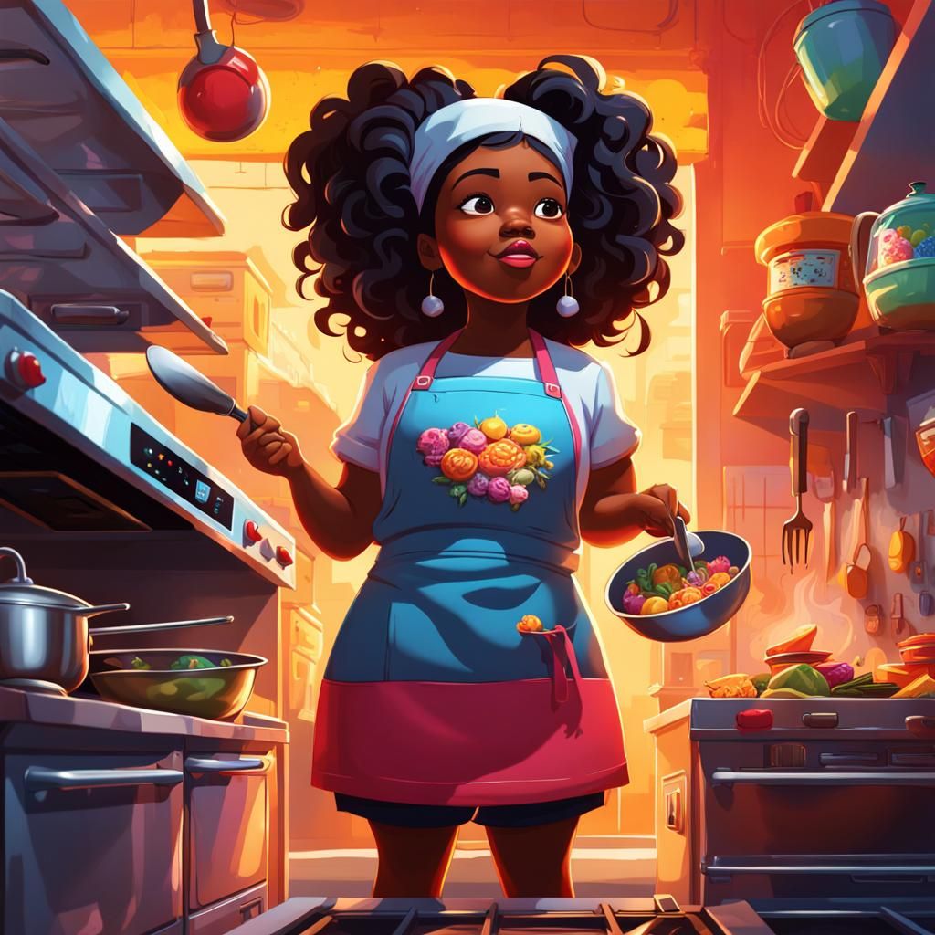 Black Girl Cooking: Graffiti Art in Digital 3D