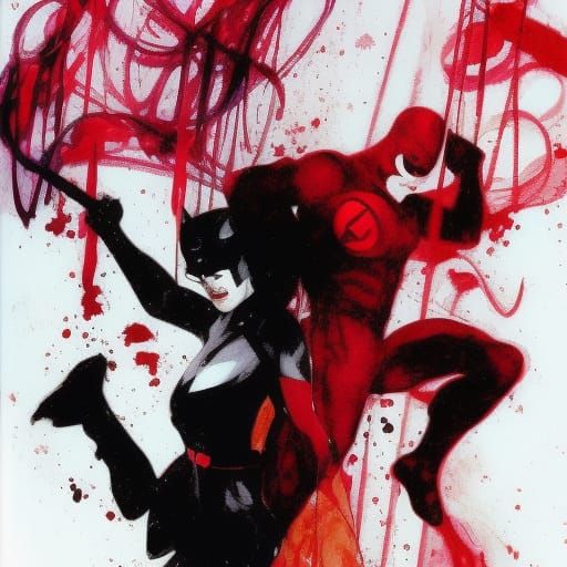 Daredevil and Elektra: Yin and Yang by Sienkiewicz
