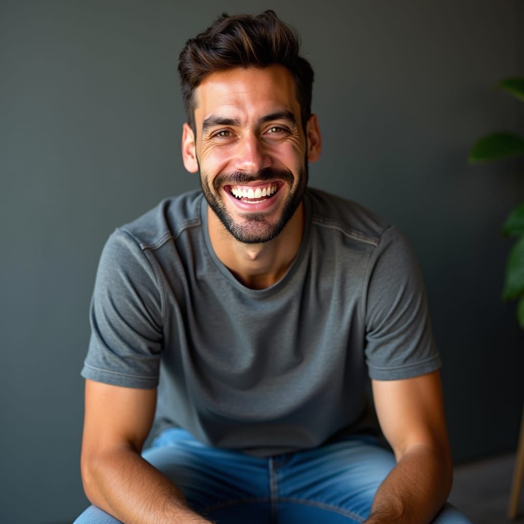 Smiling Man in Wheelchair: Portrait in Professional Style