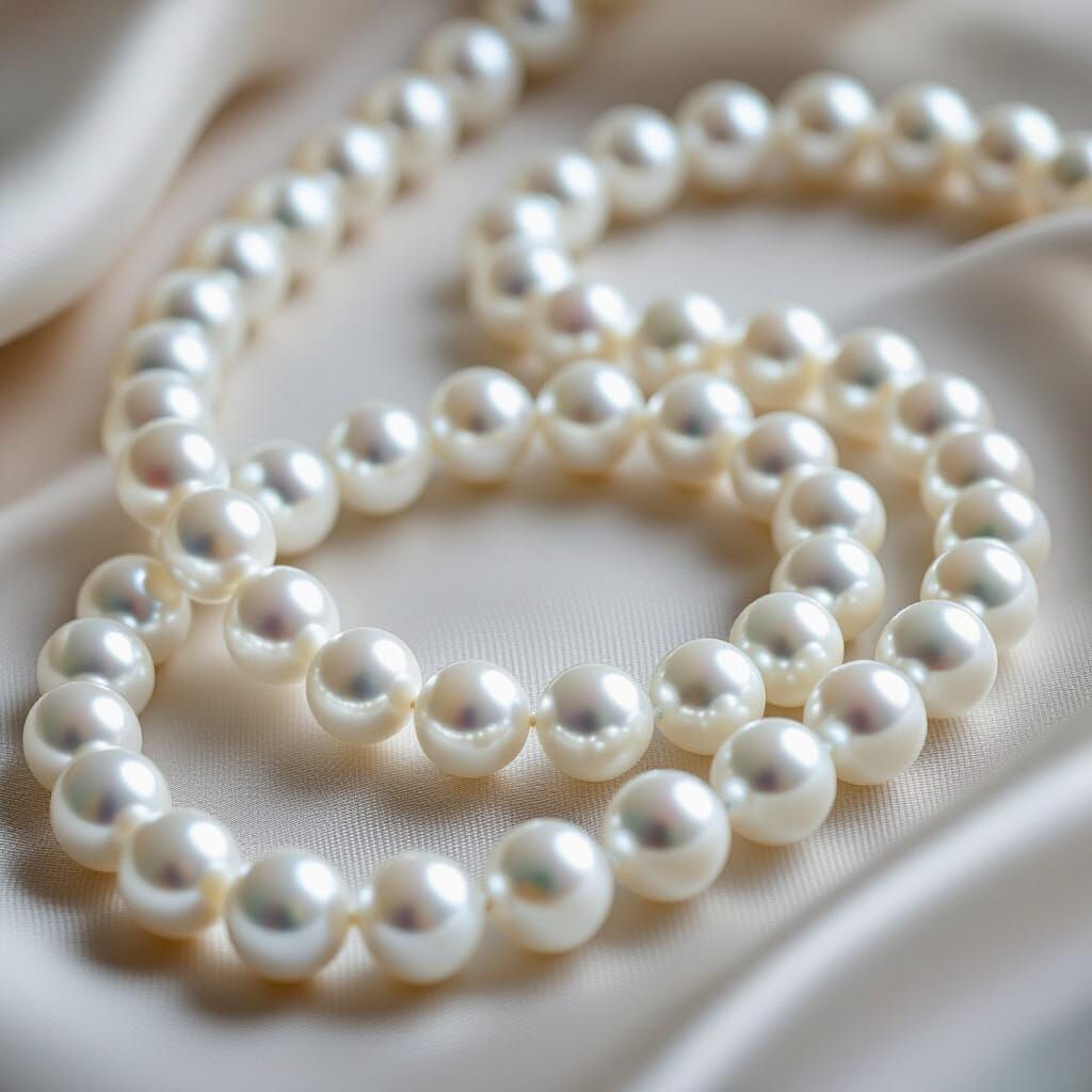 Elegant White Pearls Still Life