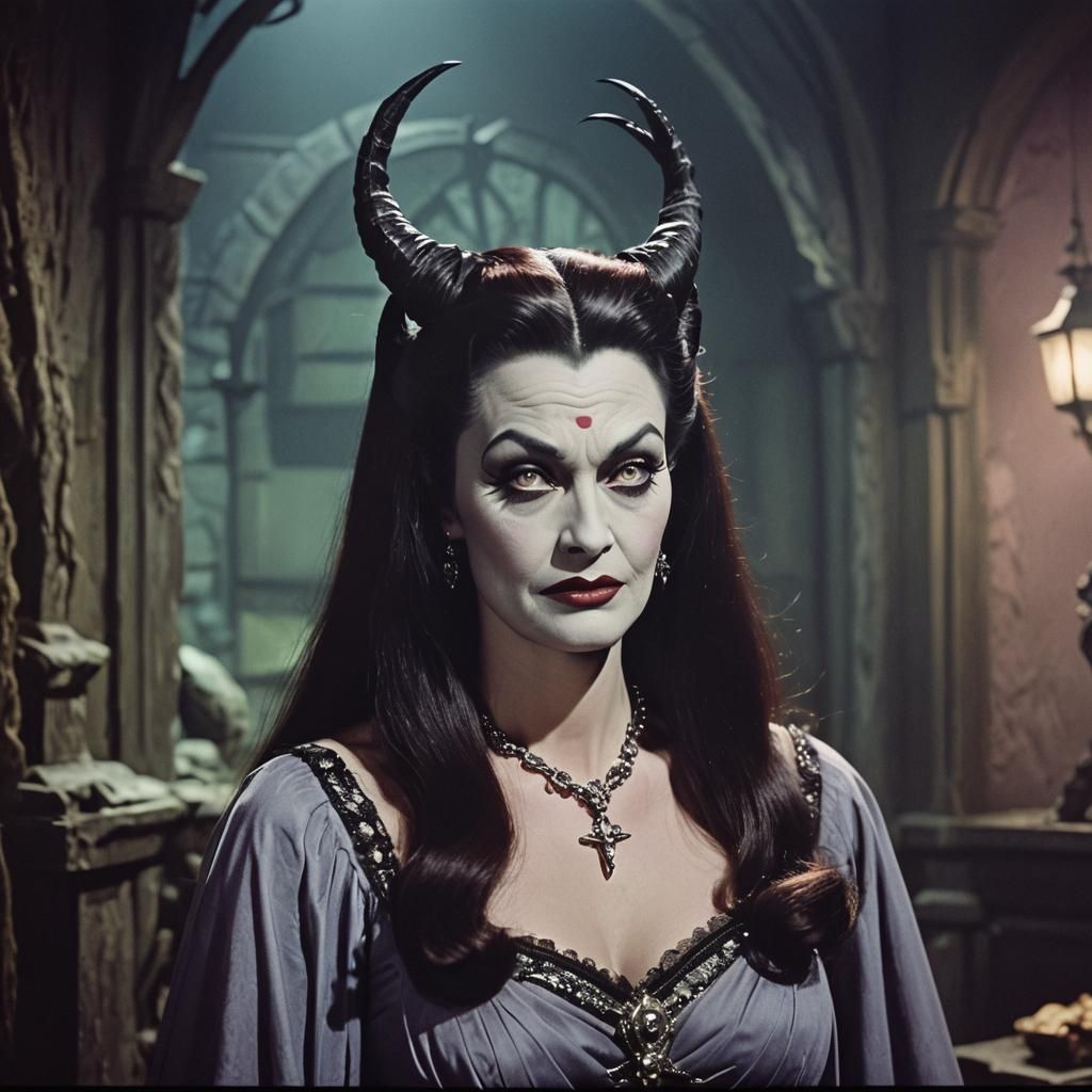 Dramatic Film Still of Lily Munster