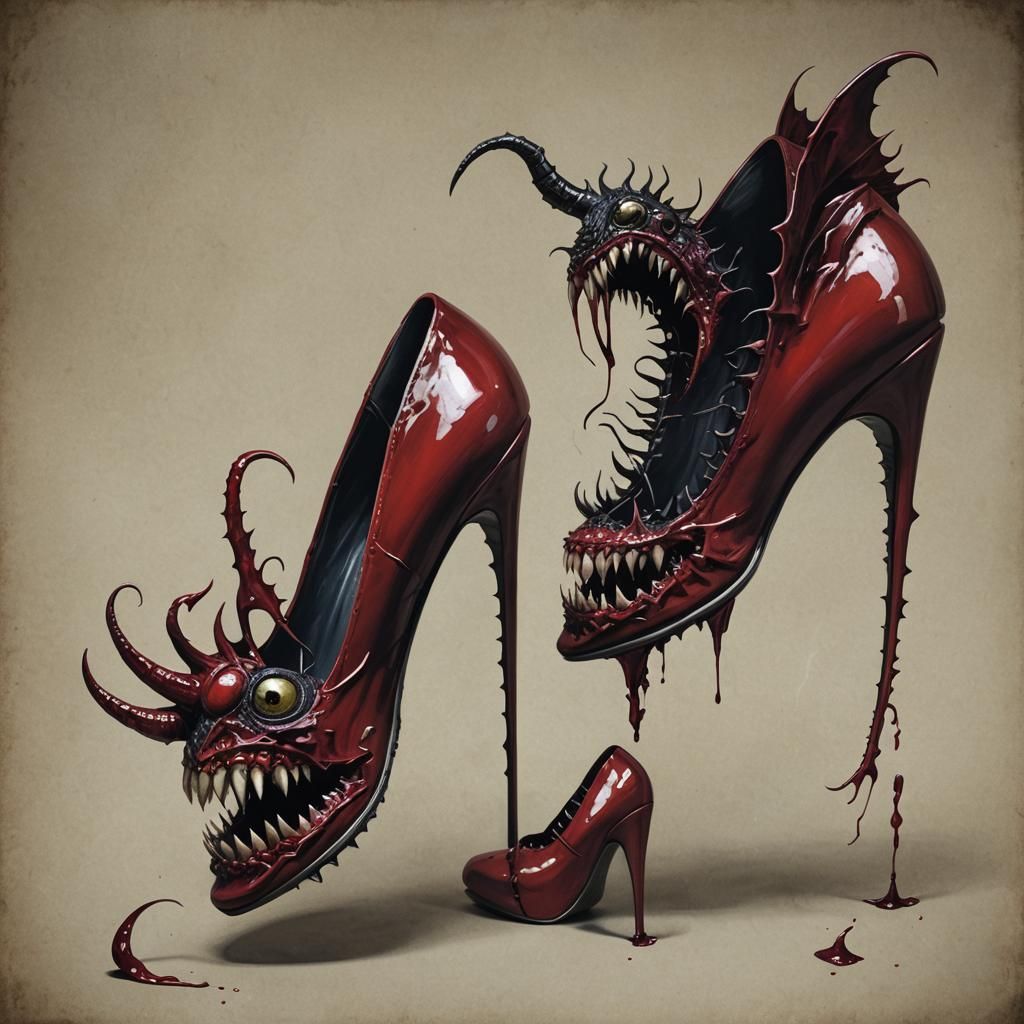 Deceptive Mimic Monster Hidden as Red Heels
