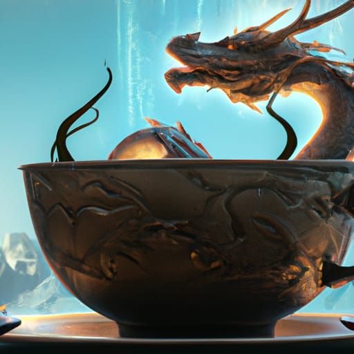 Dragon in a Cup: Dark Fantasy Concept Art