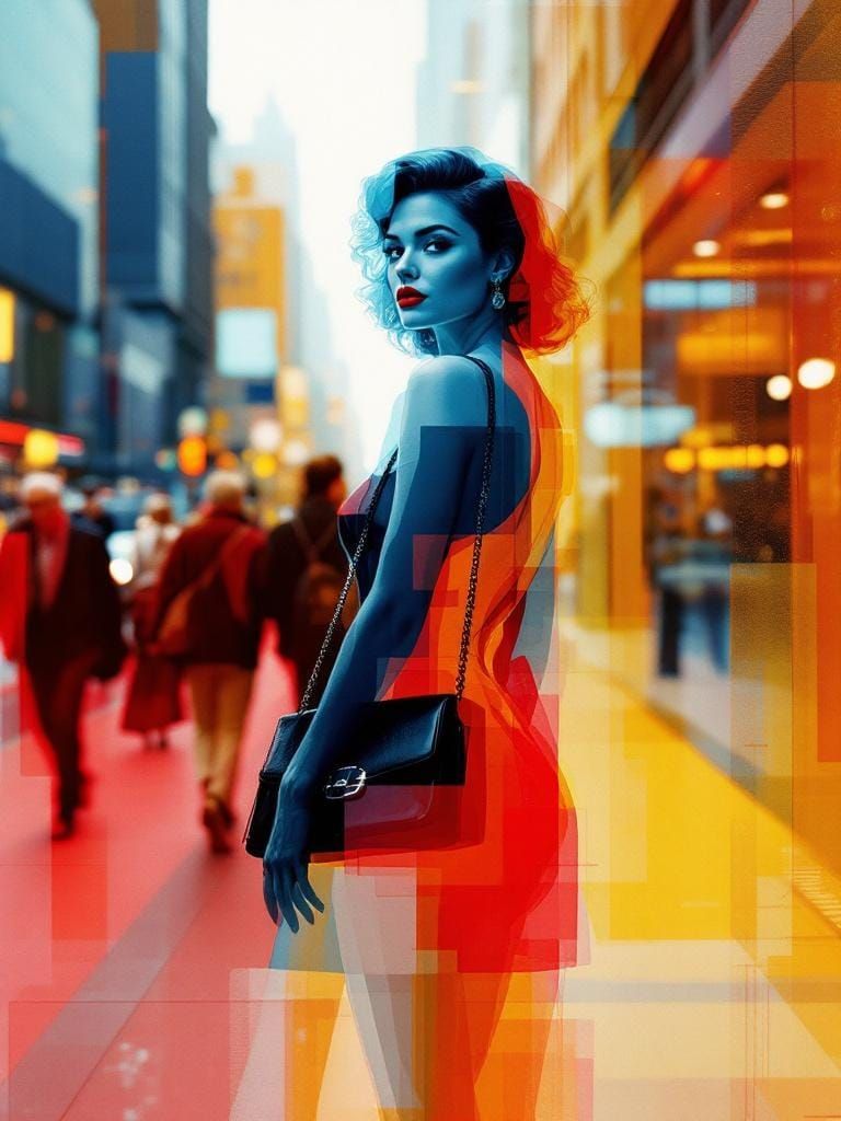 1950s Pin-Up in Abstract Expressionist Style