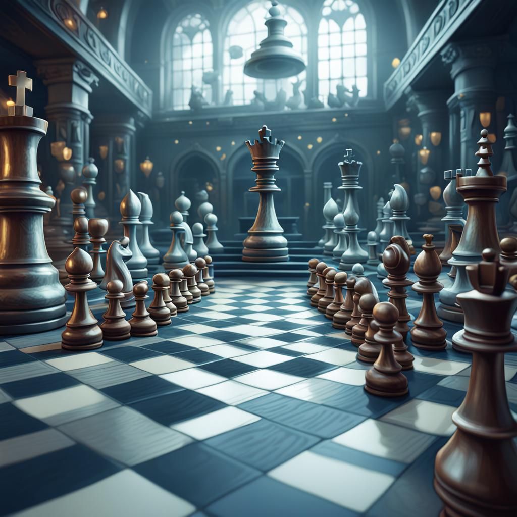 Cute Chess Board Illustration in Cartoon Style