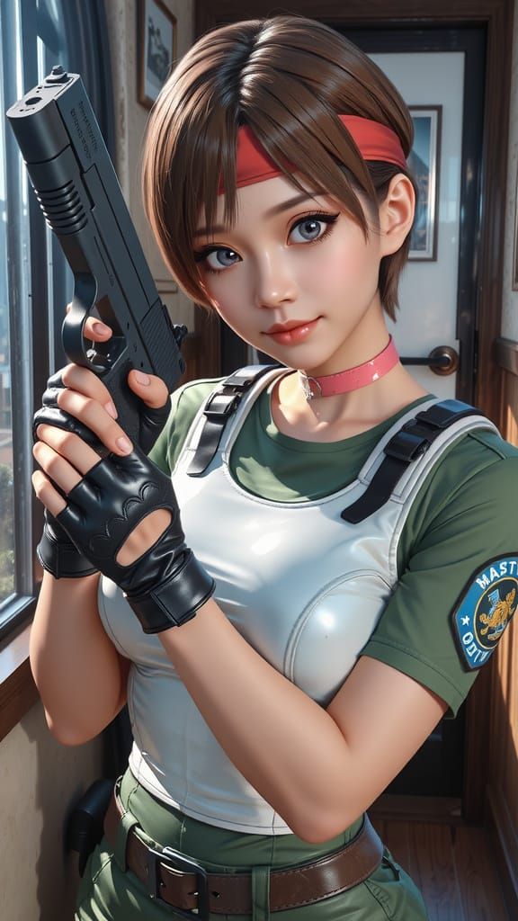 Anime Style Rebecca Chambers with Handgun