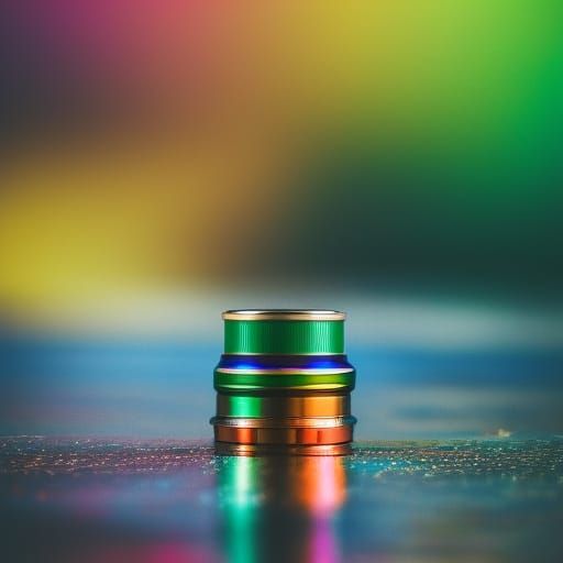 Rainbow Bottle Top in Professional Photography Style