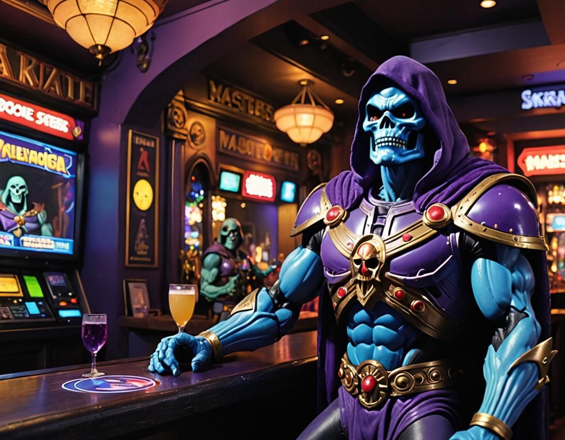 Skeletor Sings Karaoke at Masters of the Universe Bar
