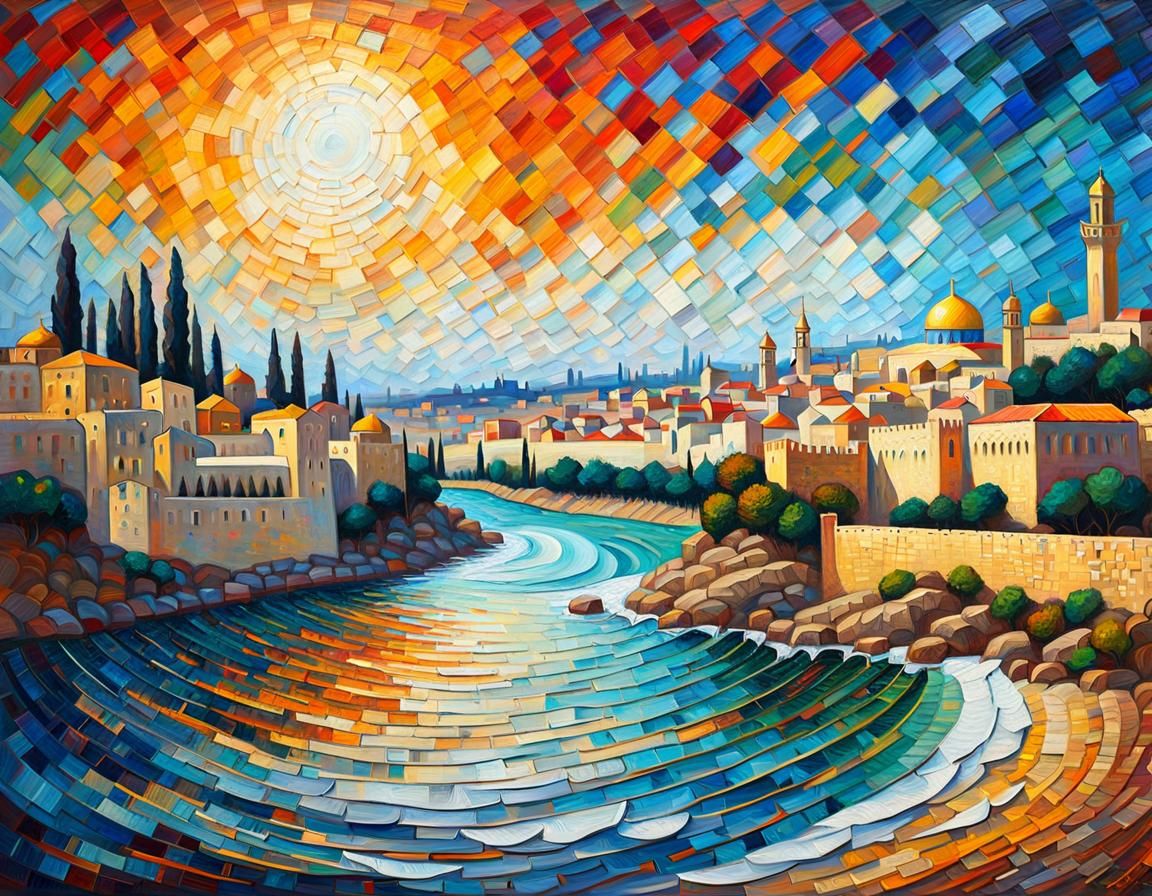 Jerusalem in Neo-Impressionist Expressionist Style