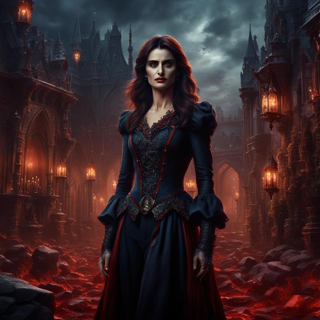 Penélope Cruz as a Vampire: Detailed Digital Art