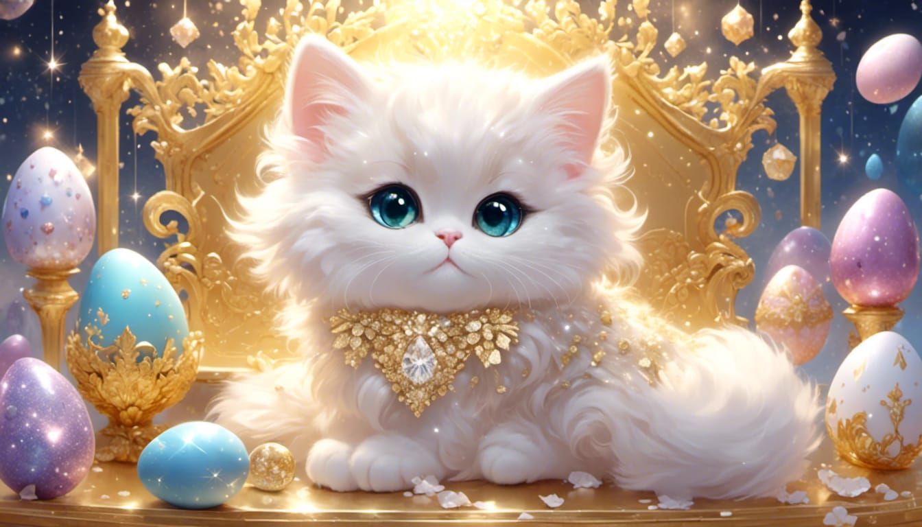 <lora:Glitter and Diamonds:1.0> <lora:eye:1.0> adorable fluf...